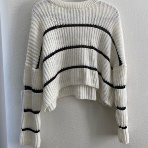ASOS Black and White Cropped Knit Sweater
